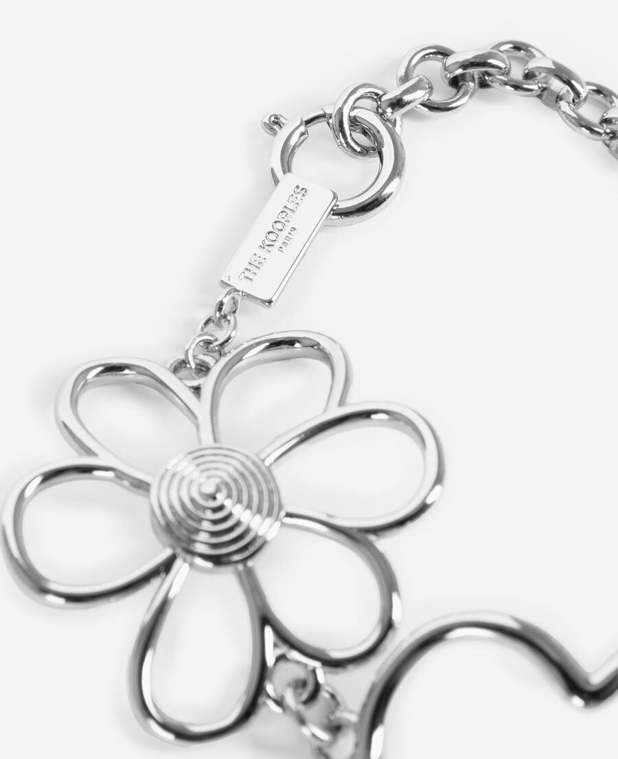 The Kooples DAMEN SILVER silbernes armband mit herzen und blumen