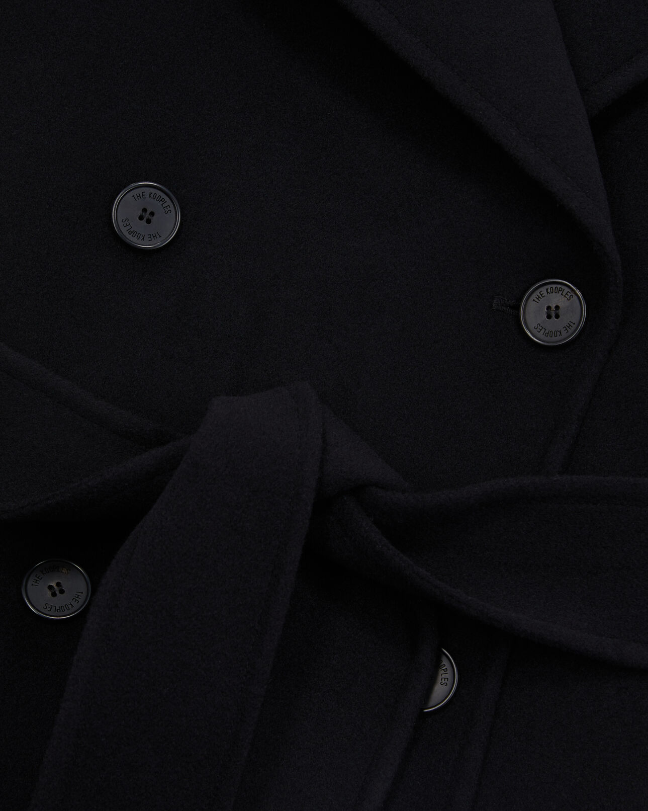The Kooples FEMME BLACK manteau long noir en laine mélangée