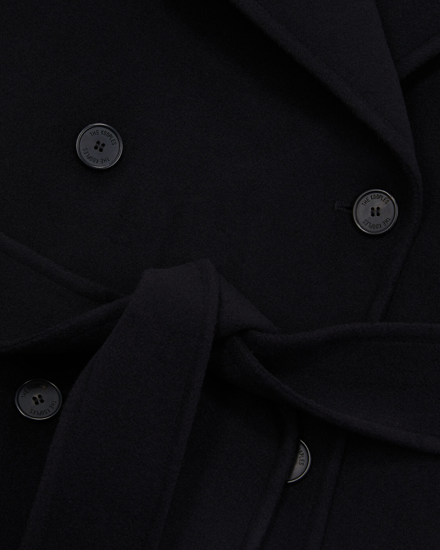Manteau long noir en laine mélangée, BLACK, hi-res image number null