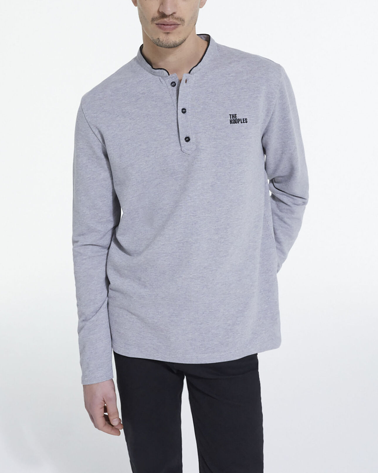 The Kooples MEN GREY MELANGE gray polo