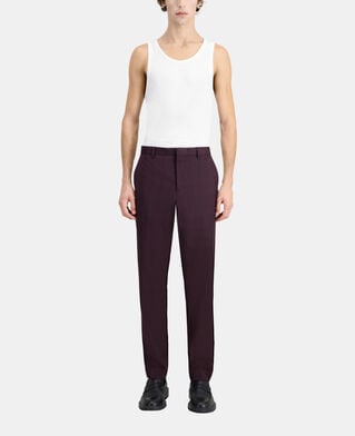 The Kooples HOMME BORDEAUX pantalon de costume bordeaux en laine &agrave; carreaux
