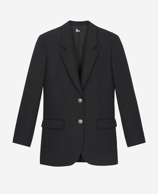 The Kooples F BLACK black wool blend blazer