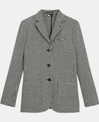 The Kooples WOMEN BLACK WHITE printed wool jacket