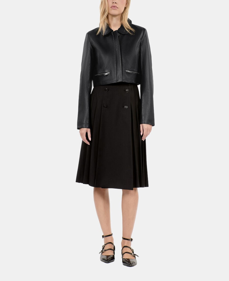 The Kooples WOMEN BLACK black leather jacket