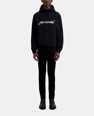 The Kooples HERREN BLACK herren schwarzes sweatshirt mit „what is“-schriftzug