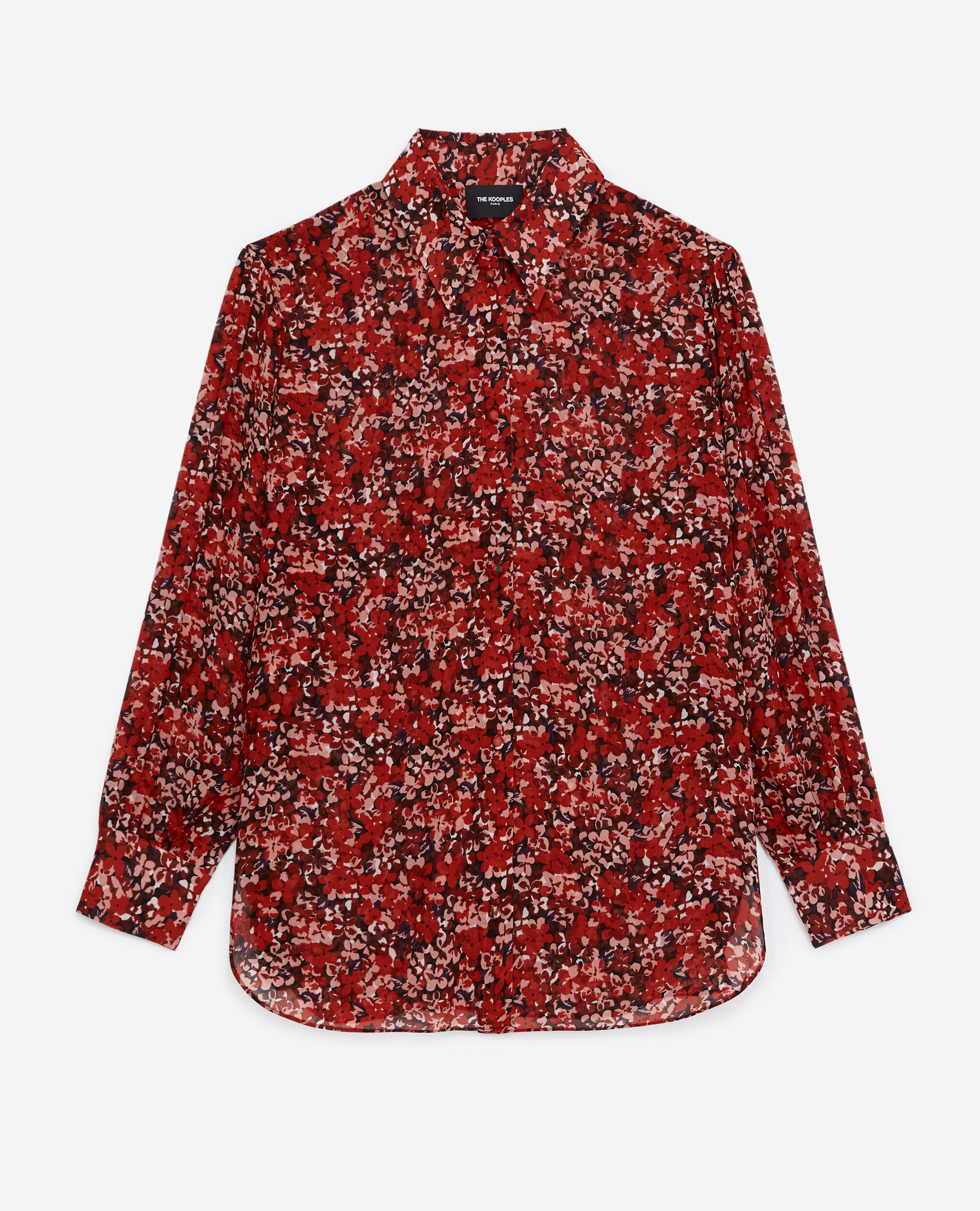 Classic red shirt with floral print, RED, hi-res image number null