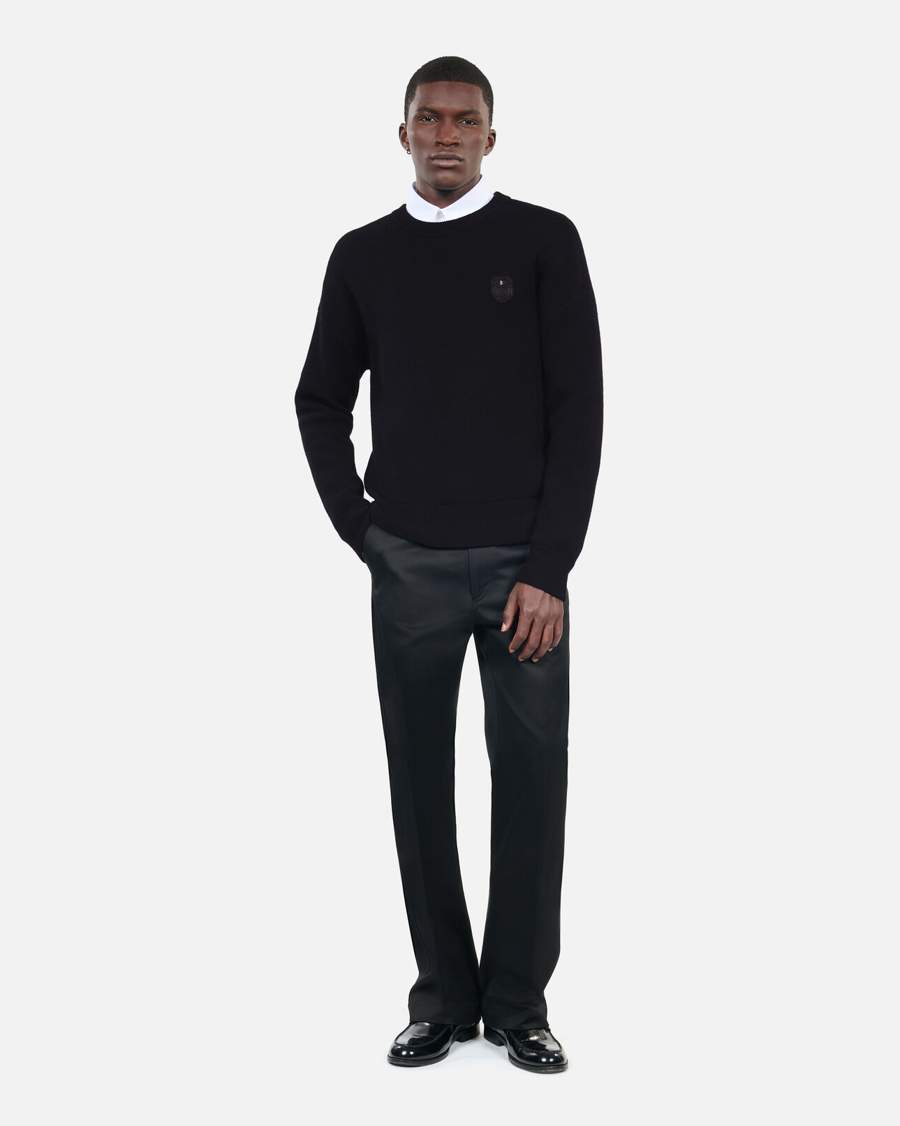The Kooples HOMME BLACK pull en laine noir