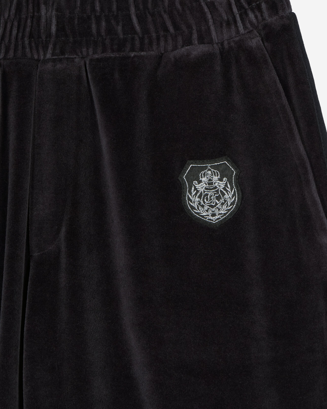 The Kooples WOMEN BLACK black velvet tracksuit trousers