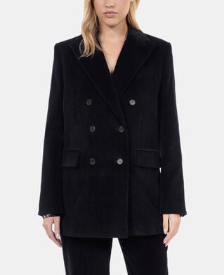 The Kooples F BLACK black corduroy suit jacket