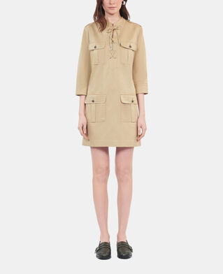 The Kooples WOMEN BEIGE short beige safari dress