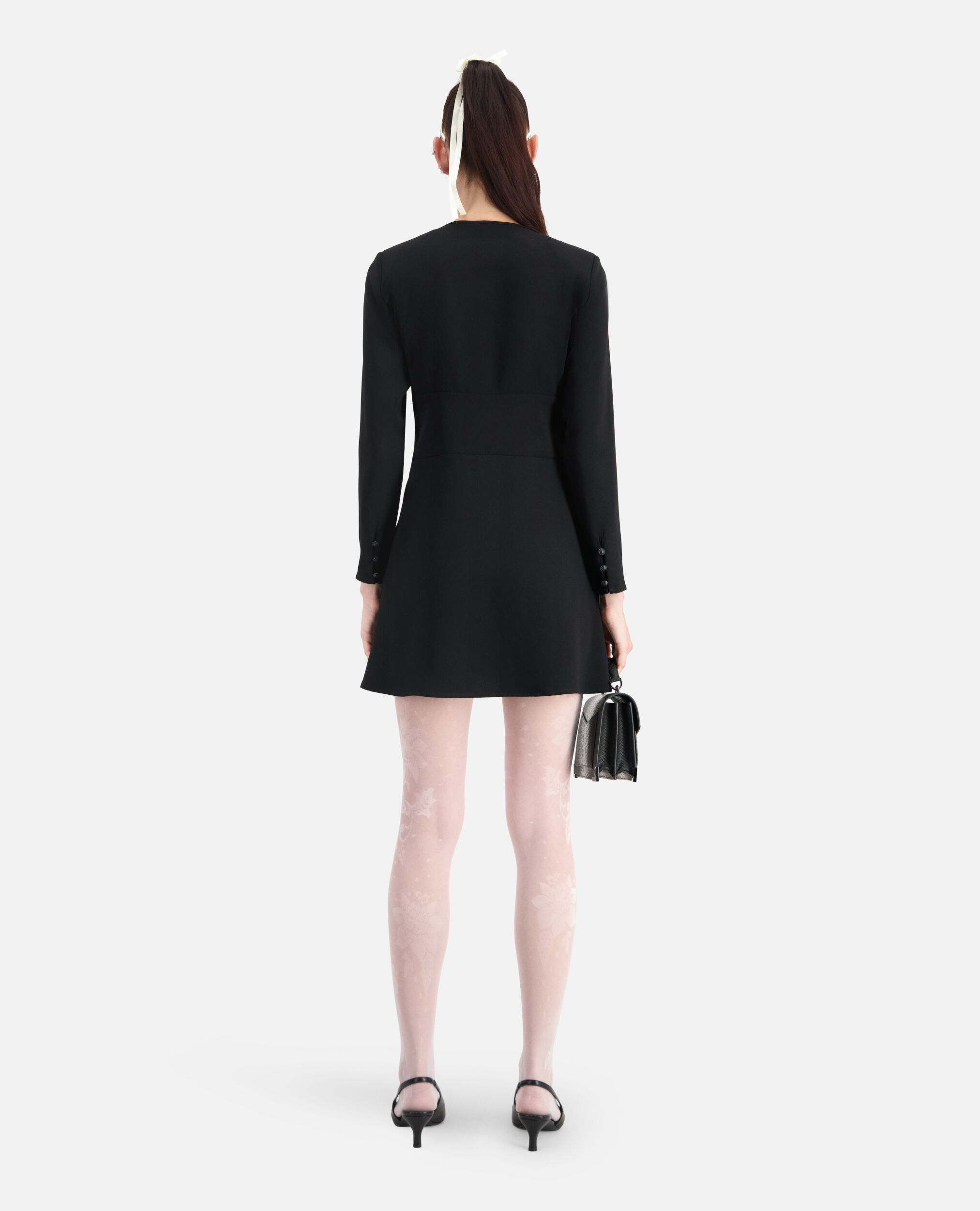 Short black crepe dress