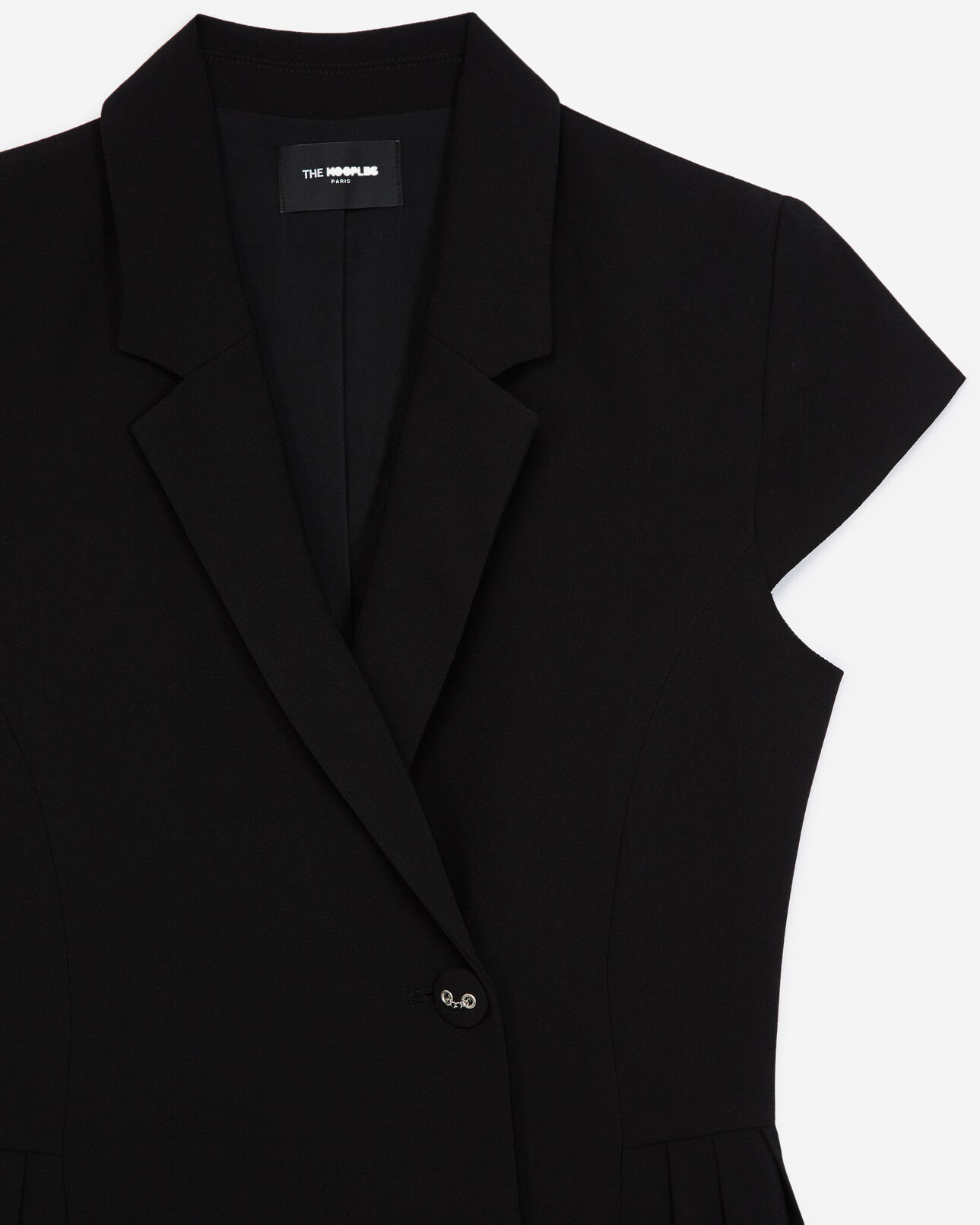The Kooples WOMEN BLACK sleeveless short black dress with buttons