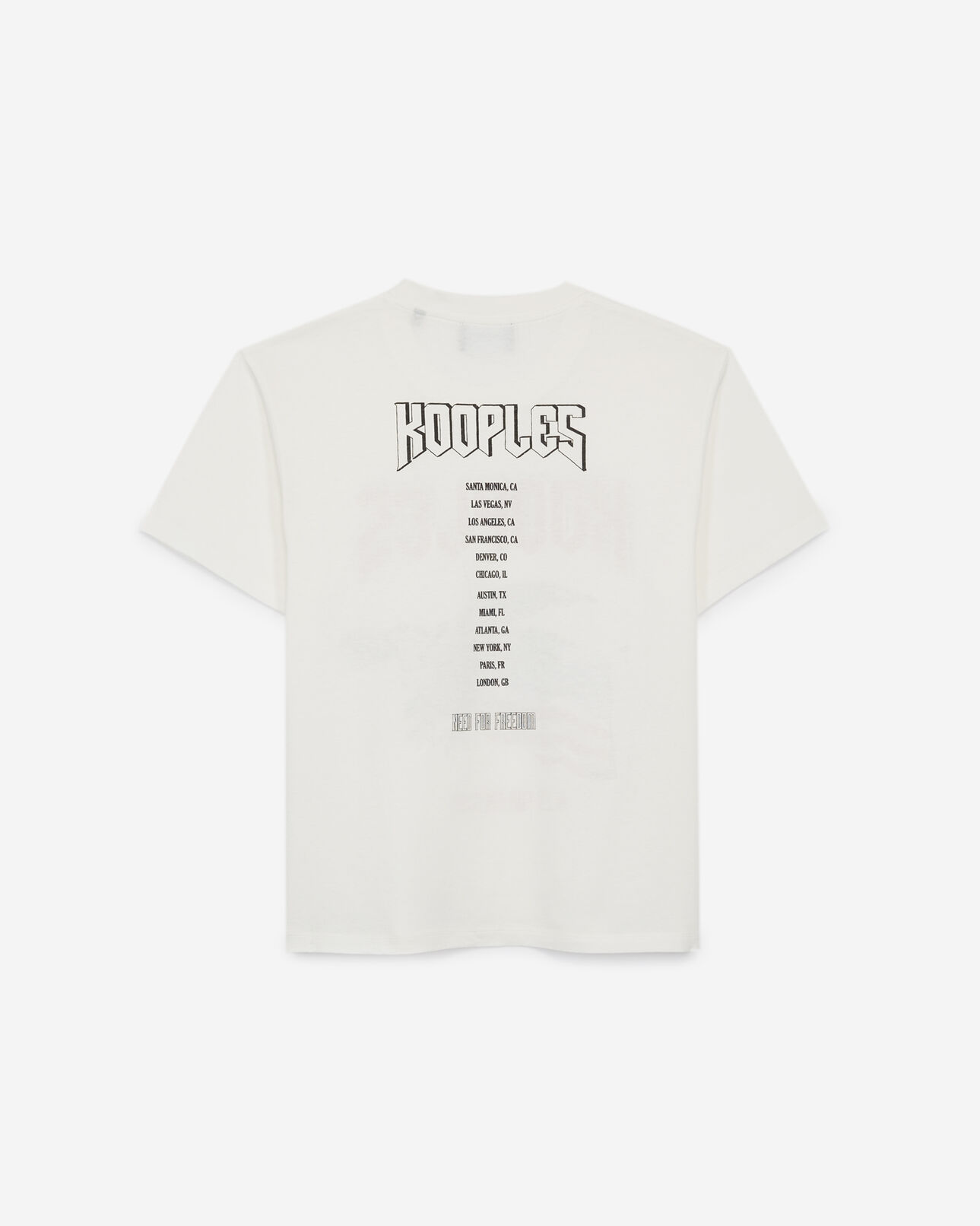 The Kooples FEMME WHITE t-shirt coton rock blanc imprimé aigle