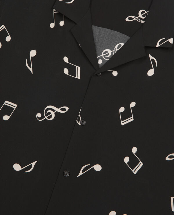 The Kooples HOMME BLACK WHITE chemise manches courtes imprimé musique