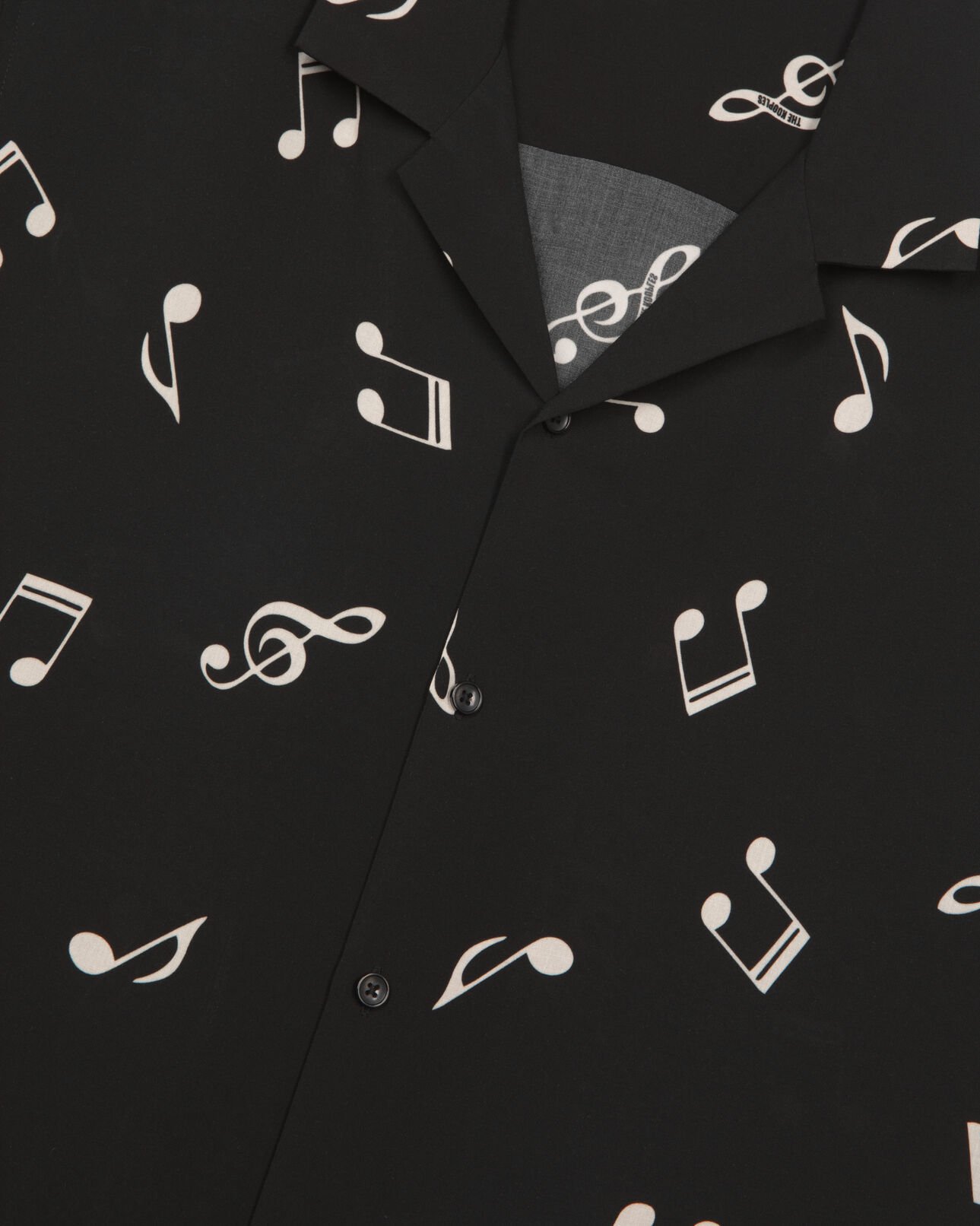 The Kooples HOMME BLACK WHITE chemise manches courtes imprimé musique