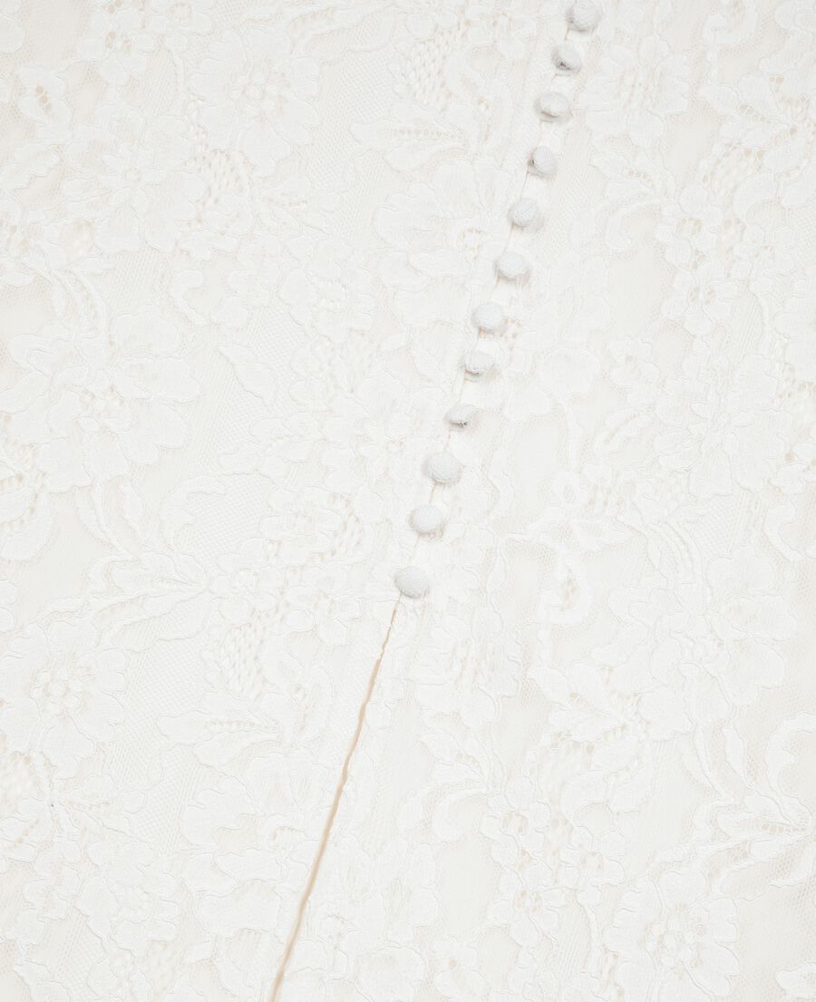 The Kooples FEMME ECRU jupe longue en dentelle blanche