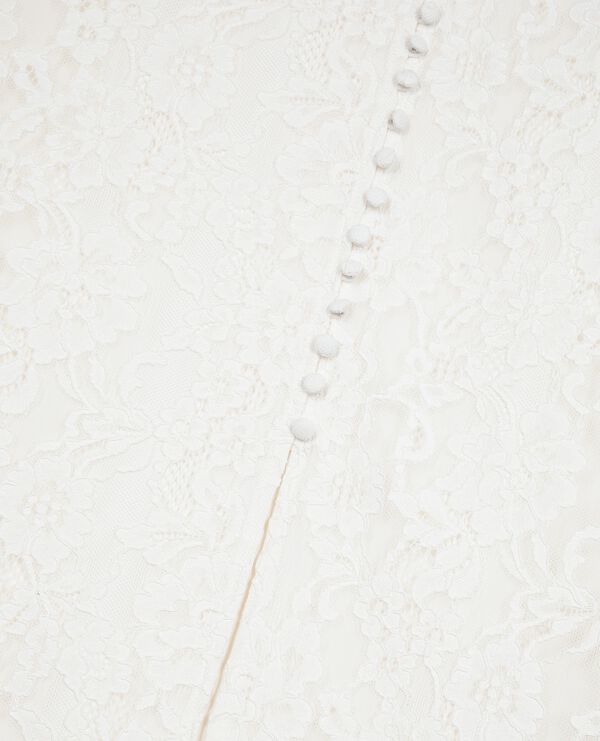The Kooples FEMME ECRU jupe longue en dentelle blanche