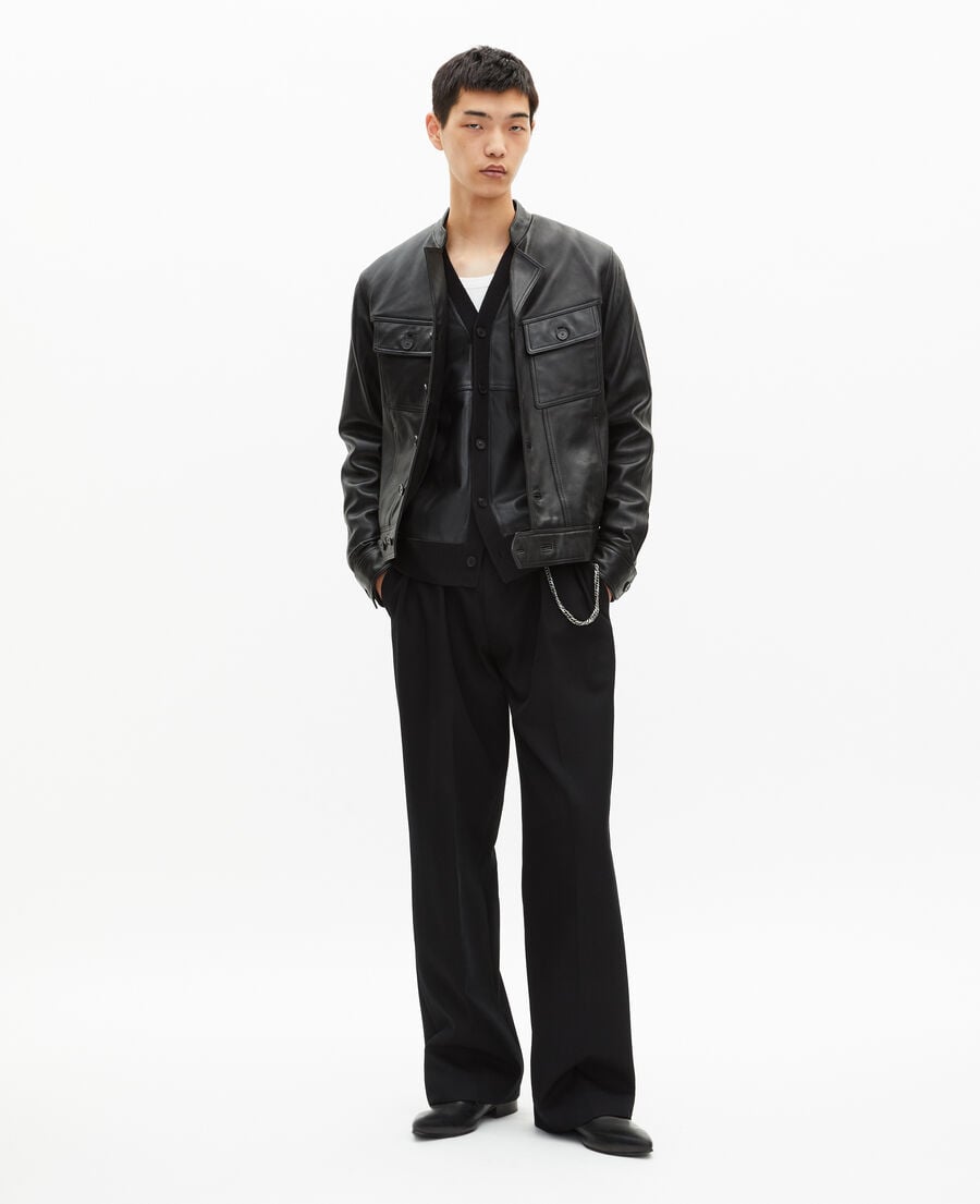 The Kooples HERREN BLACK schwarze lederjacke