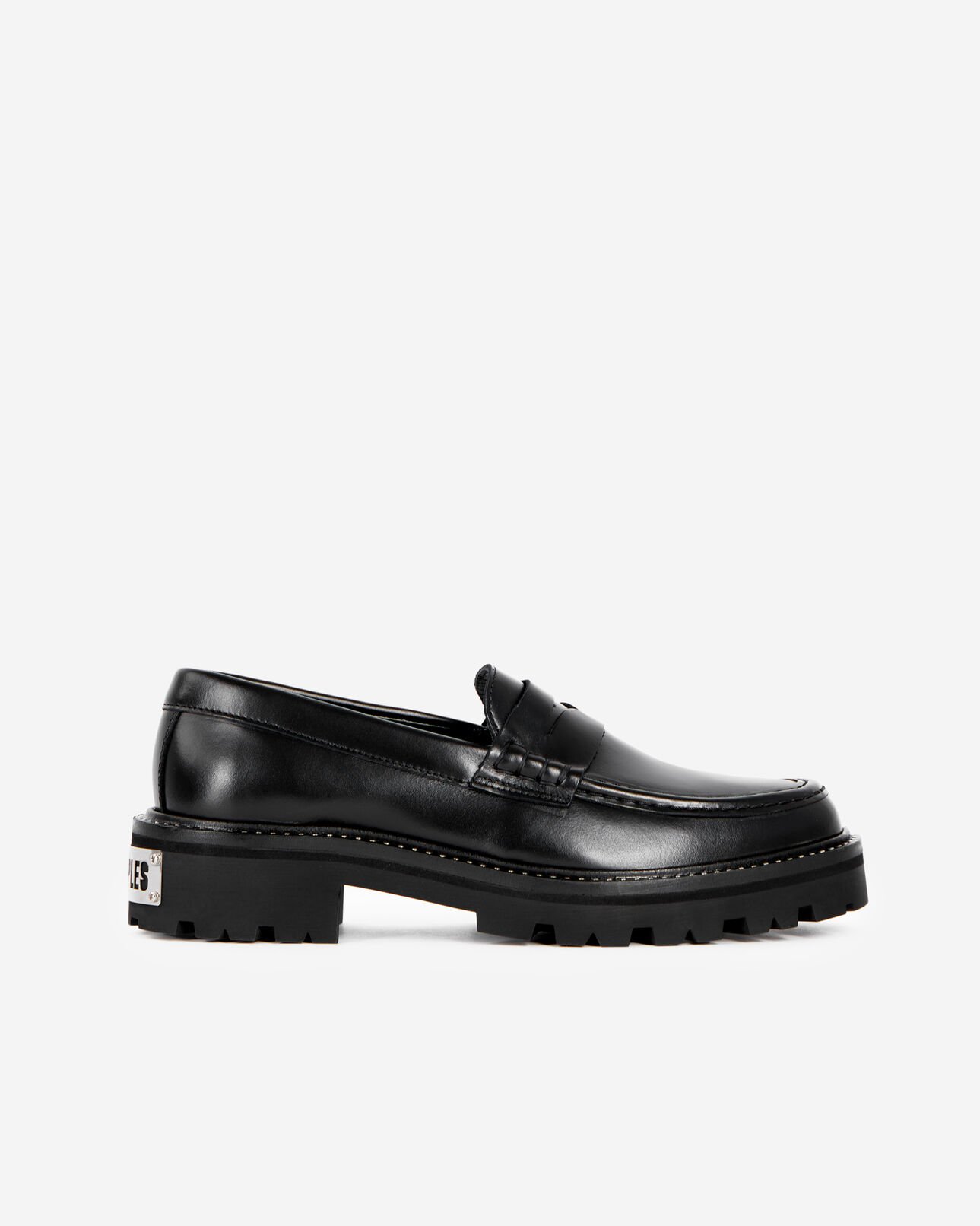 The Kooples WOMEN BLACK black leather loafers