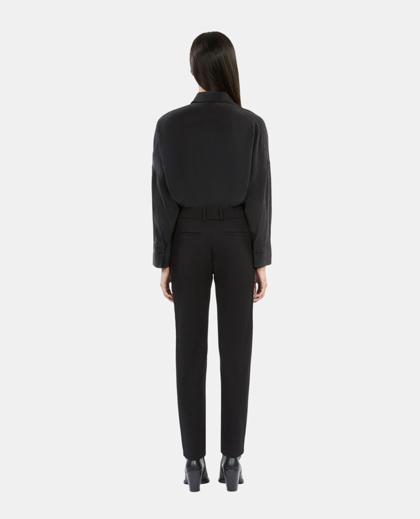 The Kooples FEMME BLACK pantalon tailleur avec gros grain noir