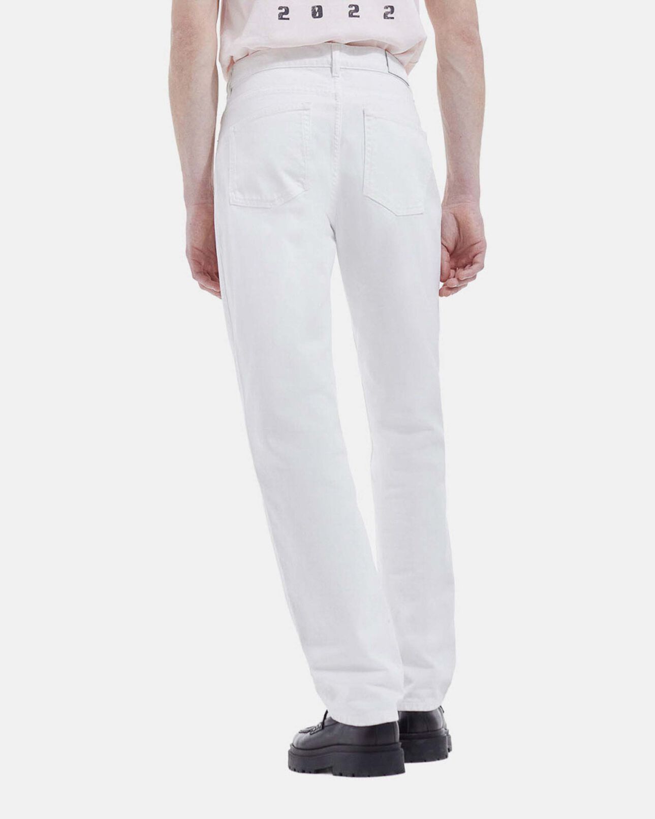 The Kooples HOMME ECRU jean brut blanc à cinq poches droit