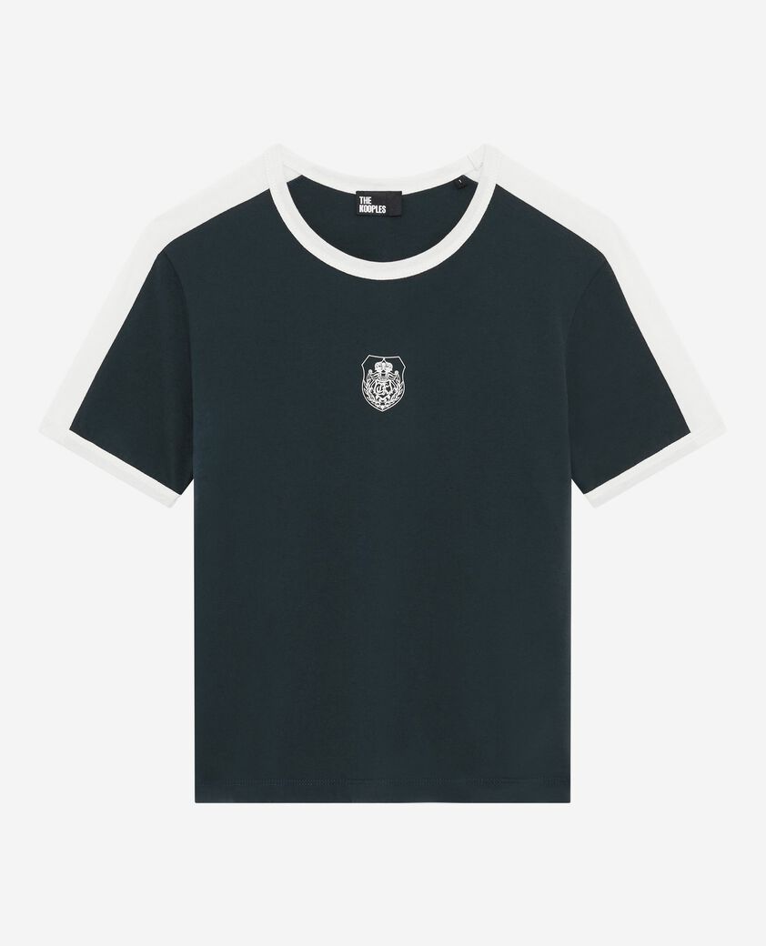 The Kooples FEMME FOREST t-shirt avec blason vert fonc&eacute;