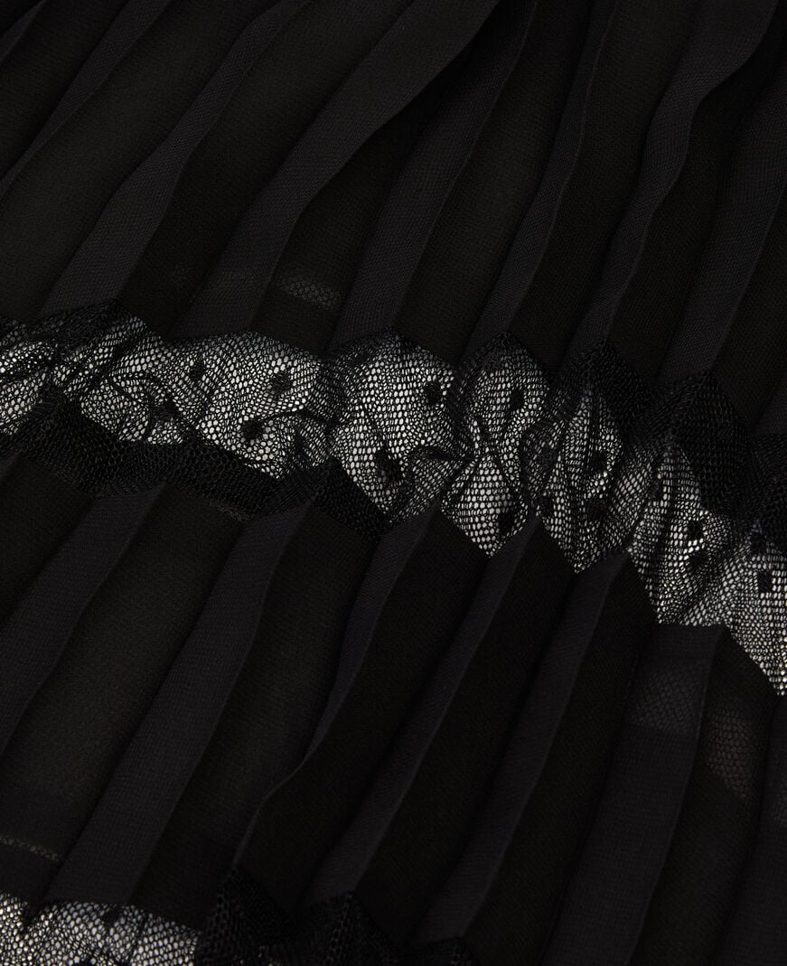 The Kooples WOMEN BLACK black pleated long dress