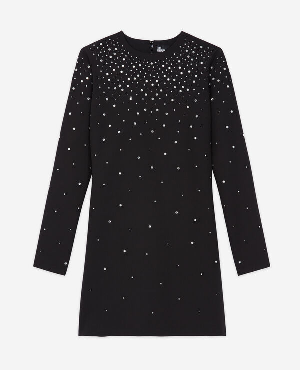 The Kooples DAMEN BLACK schwarzes kurzes kleid mit strassbesatz