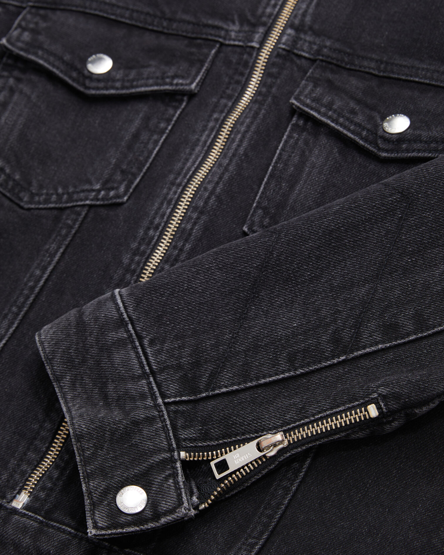 Chaqueta biker negra denim, BLACK WASHED, hi-res image number null