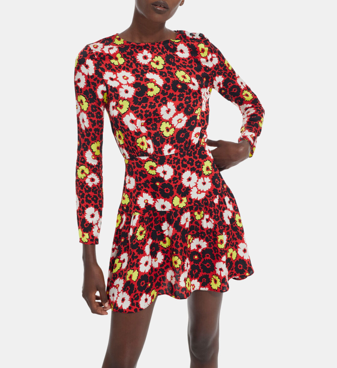 Floral print short dress discount