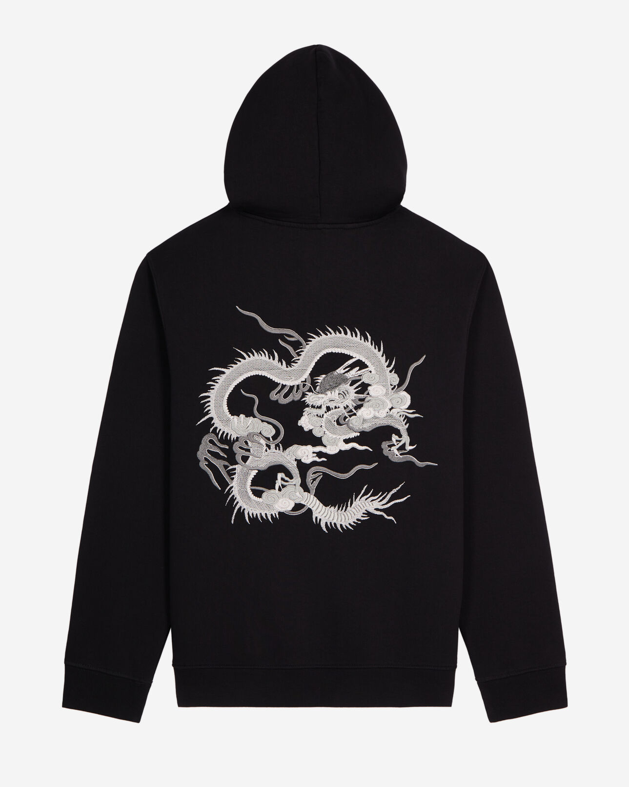 The Kooples MEN BLACK black hoodie with dragon embroidery