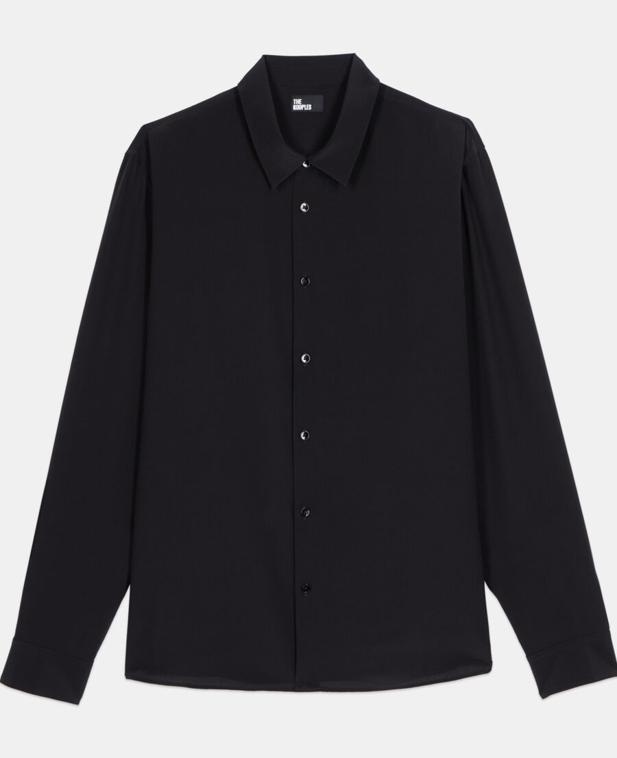 The Kooples MEN BLACK black silk shirt