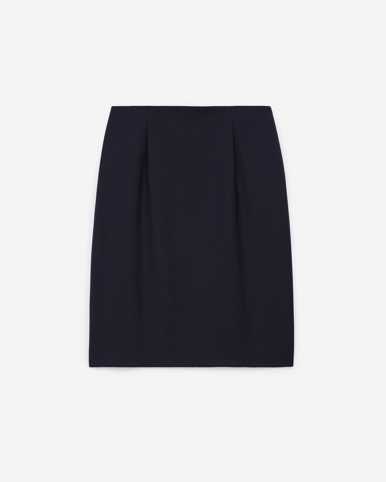 The Kooples F NAVY navy blue pencil skirt in wool with pockets