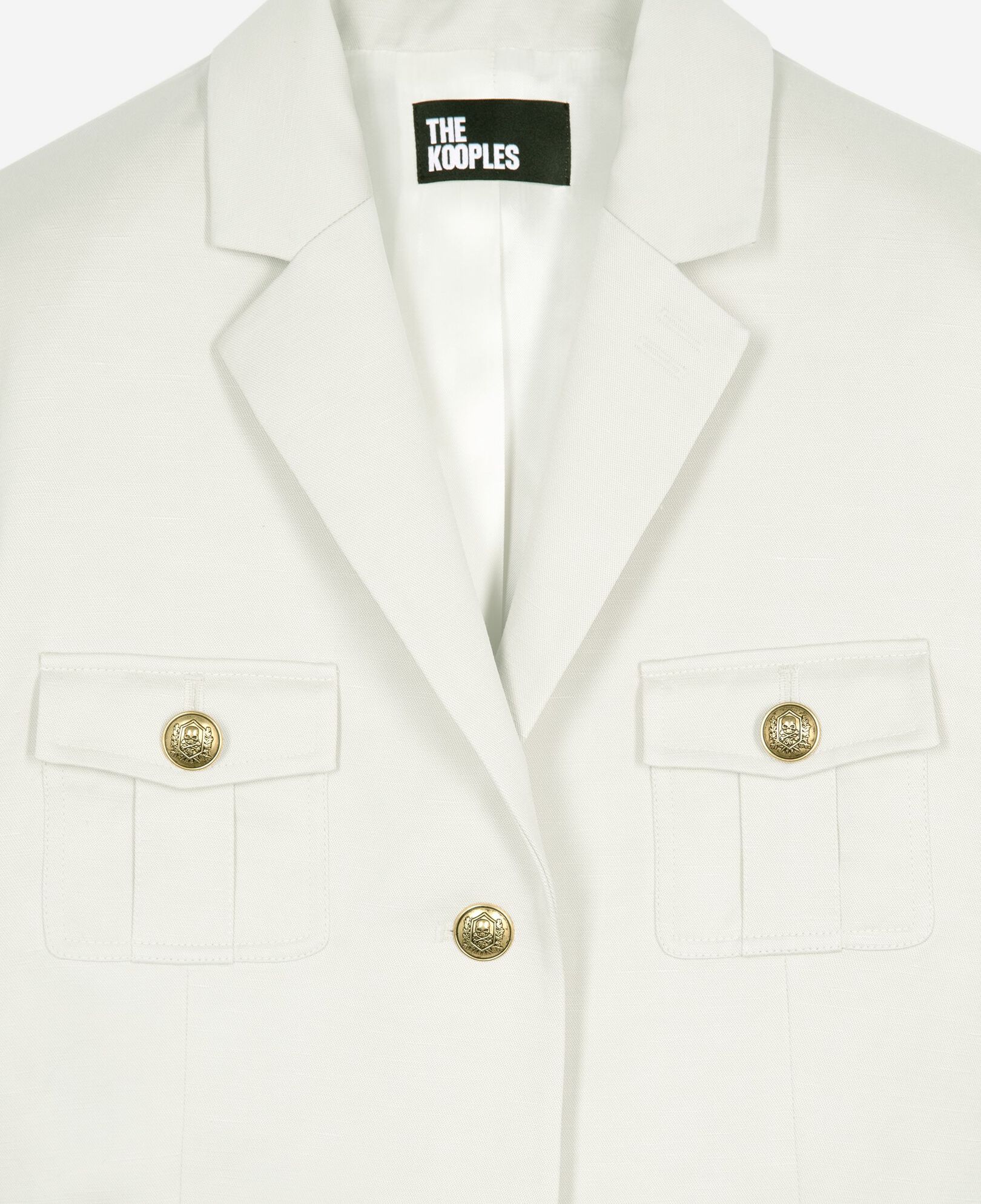 The Kooples WOMEN BEIGE short ecru cotton and linen dress