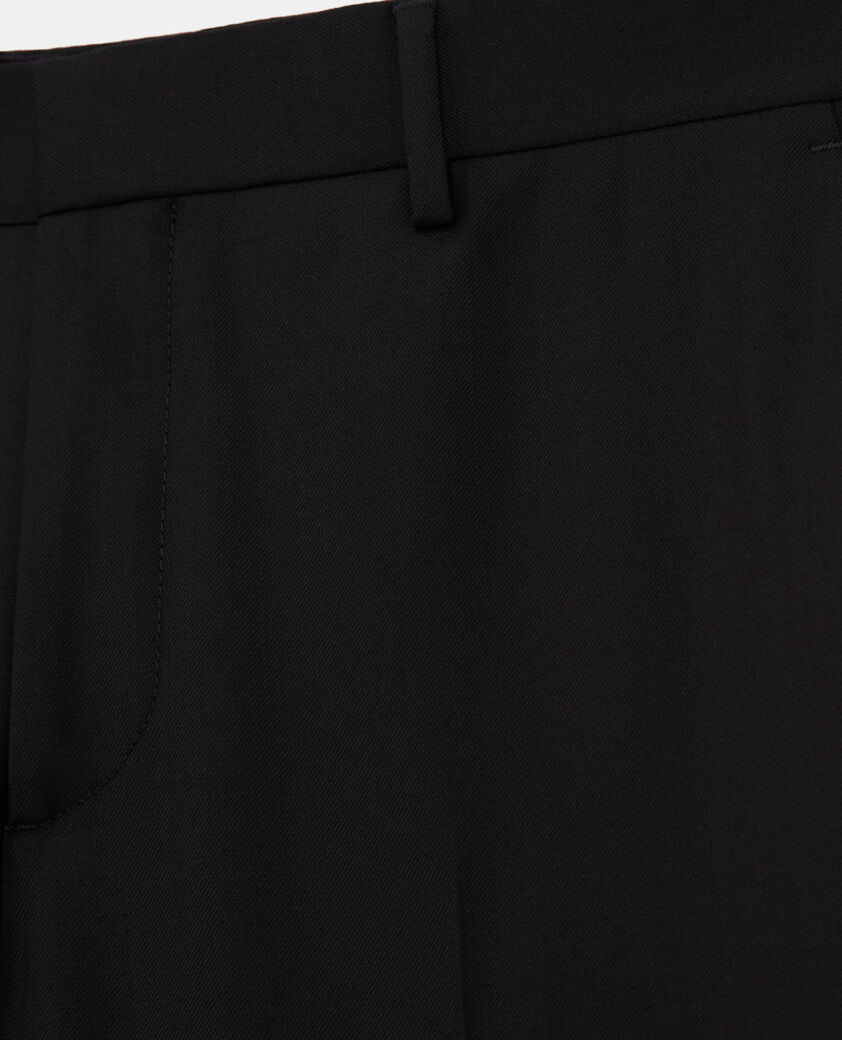 The Kooples HOMME BLACK pantalon de costume en laine ajusté noir