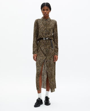 The Kooples MUJER LEOPARD vestido largo seda leopardo