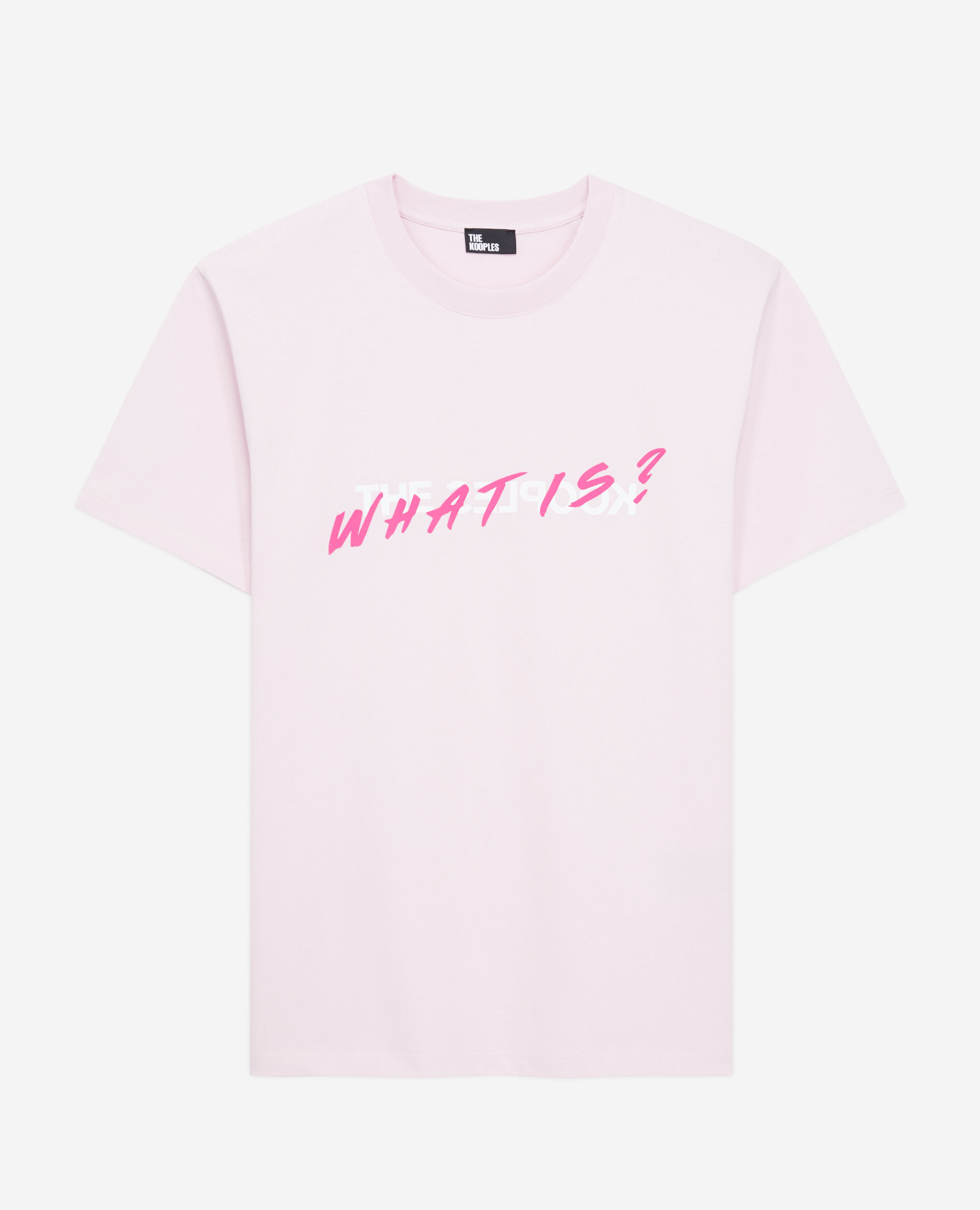 Rosa T-Shirt Herren mit „What is“-Schriftzug, PALE PINK, hi-res image number null