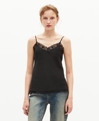 The Kooples F BLACK black silk camisole