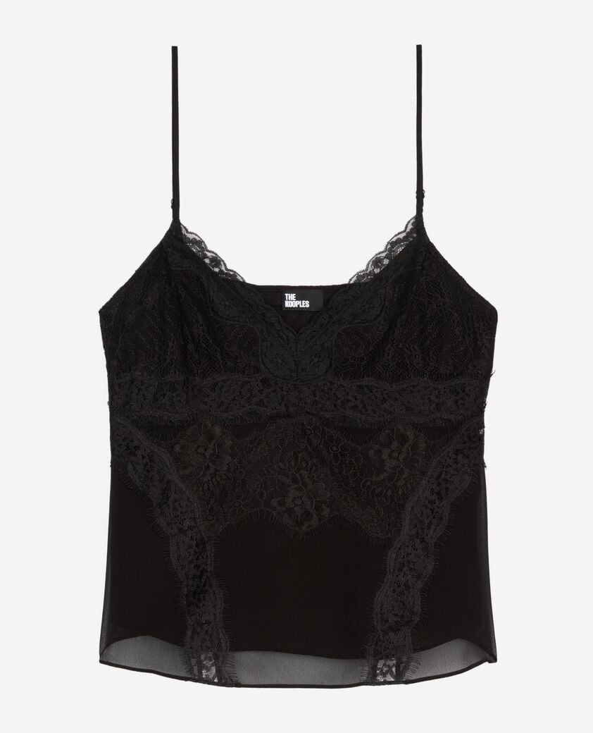 The Kooples FEMME BLACK caraco avec dentelle noir