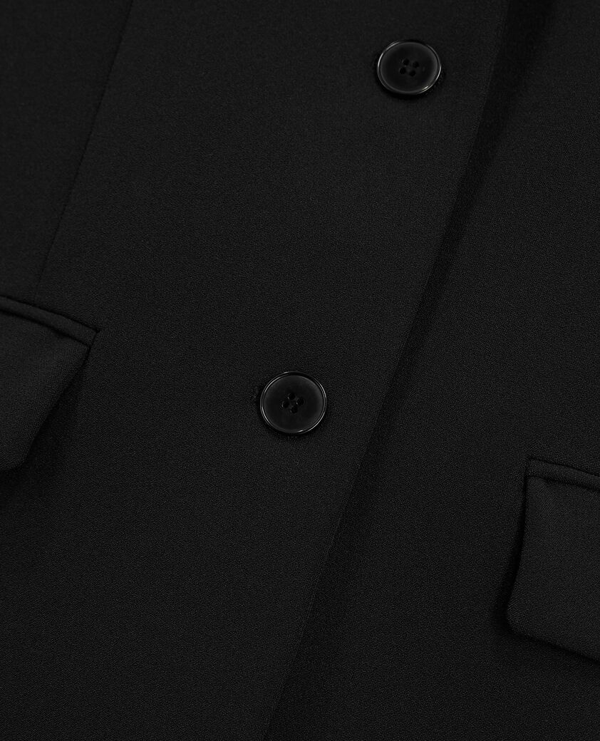 The Kooples FEMME BLACK veste tailleur en cr&ecirc;pe noire coupe structur&eacute;e