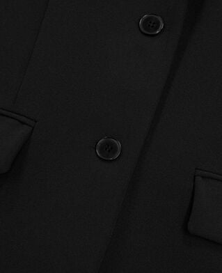The Kooples FEMME BLACK veste tailleur en cr&ecirc;pe noire coupe structur&eacute;e