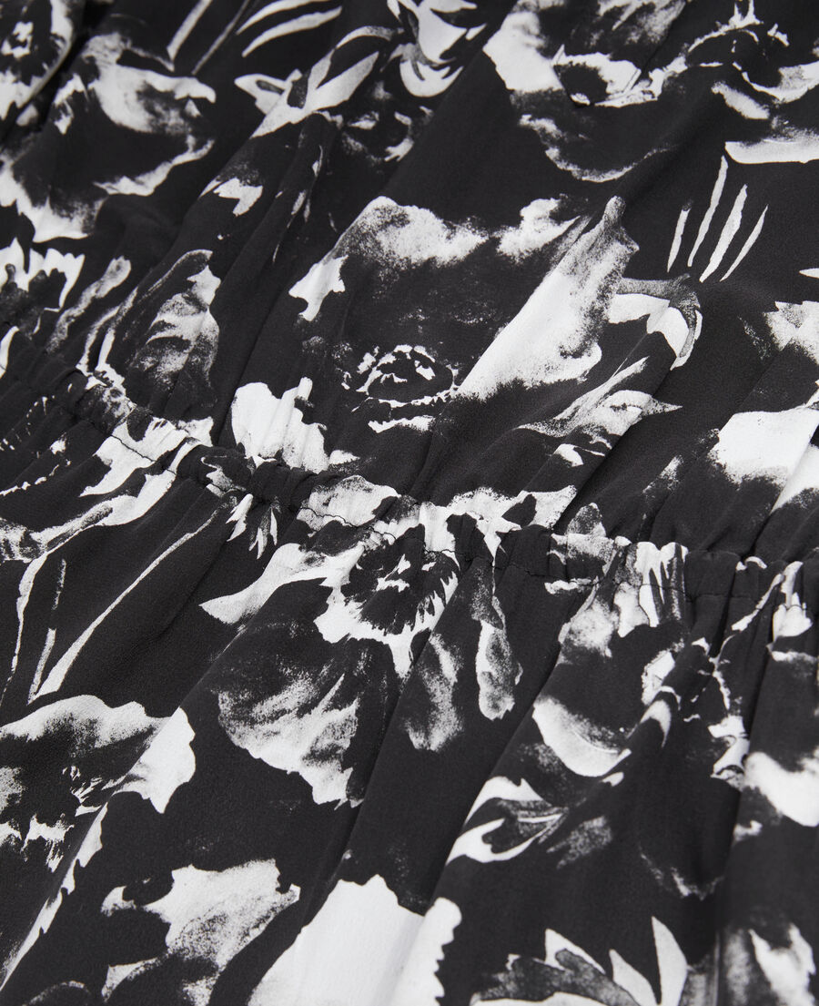 The Kooples WOMEN BLACK WHITE long printed dress