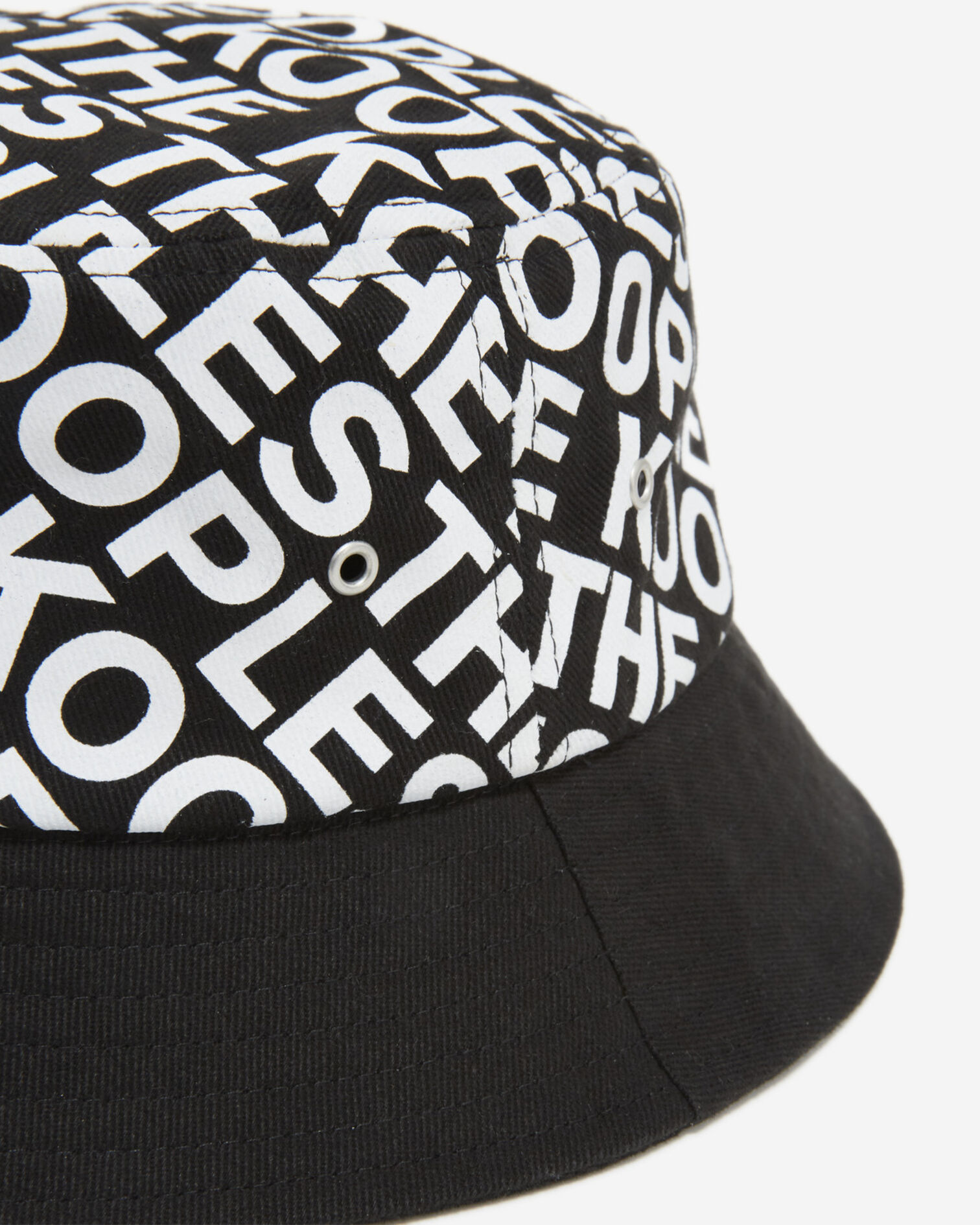 Black and white bucket hat with The Kooples motifs, BLACK WHITE, hi-res image number null