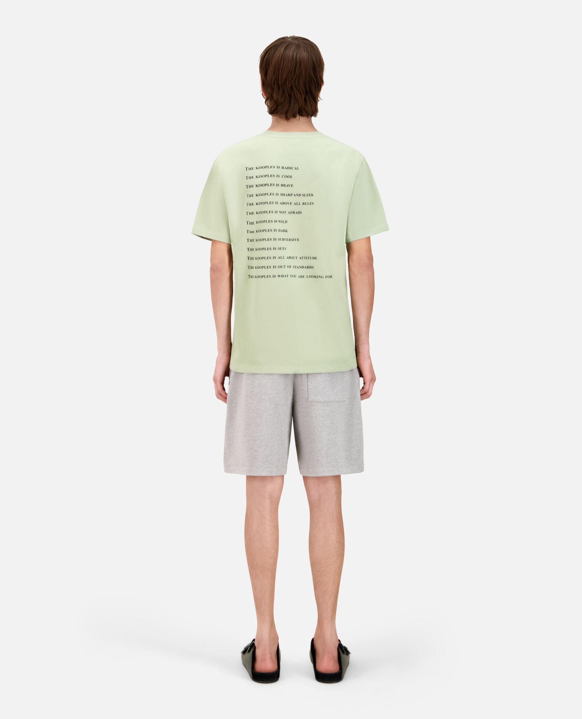 Hellgrünes T-Shirt mit What is-Schriftzug, KAKI GREY, hi-res image number null