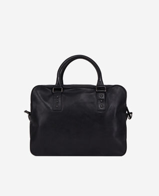 The Kooples MEN BLACK black leather briefcase