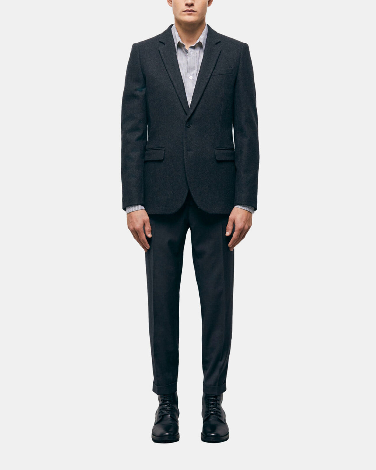 The Kooples HOMME DARK GREY veste de costume en laine grise