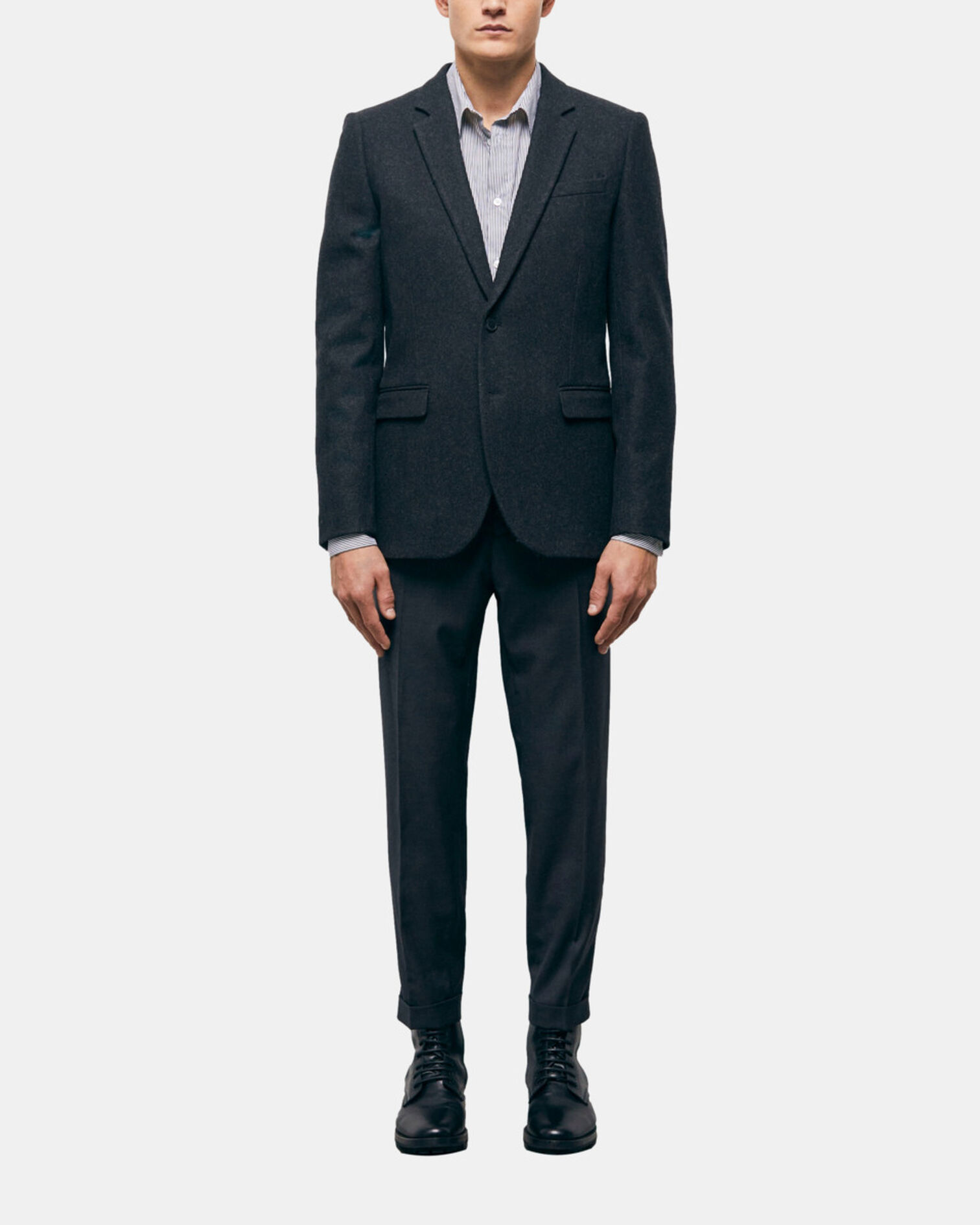 Veste de costume en laine grise, DARK GREY, hi-res image number null