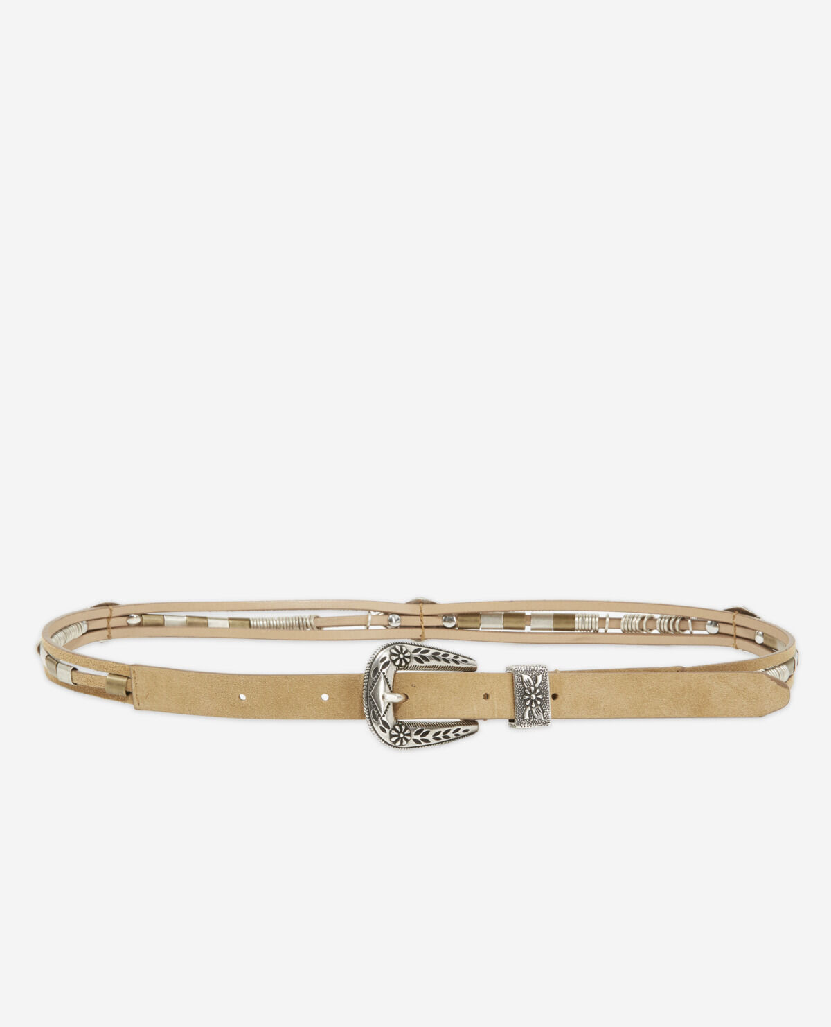 Ceinture fine camel cuir lisse d tail bijou The Kooples Suisse
