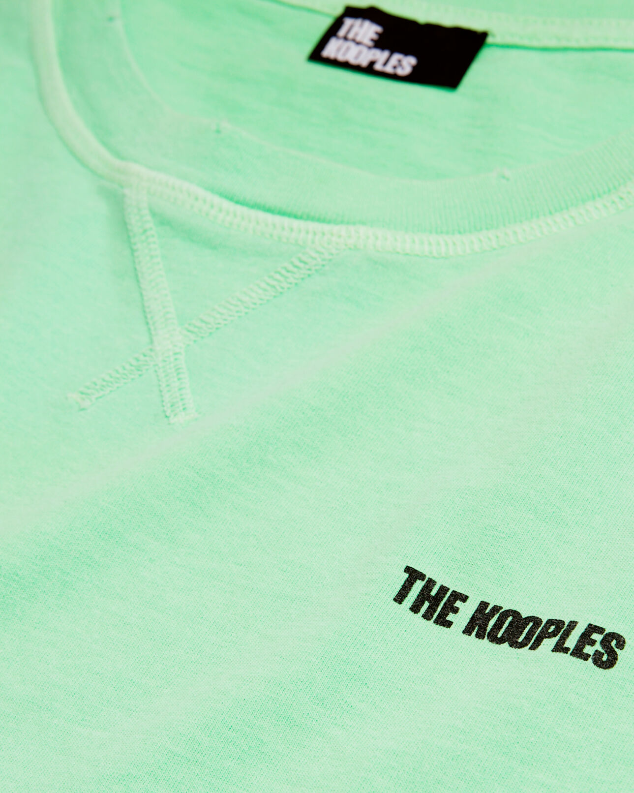 The Kooples MEN VERT FLUO men's fluorescent green t-shirt with logo