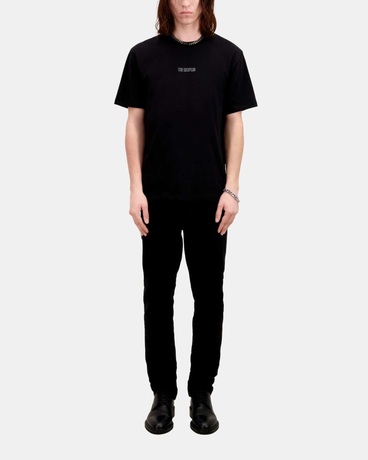 The Kooples MEN BLACK men's black t-shirt with logo
